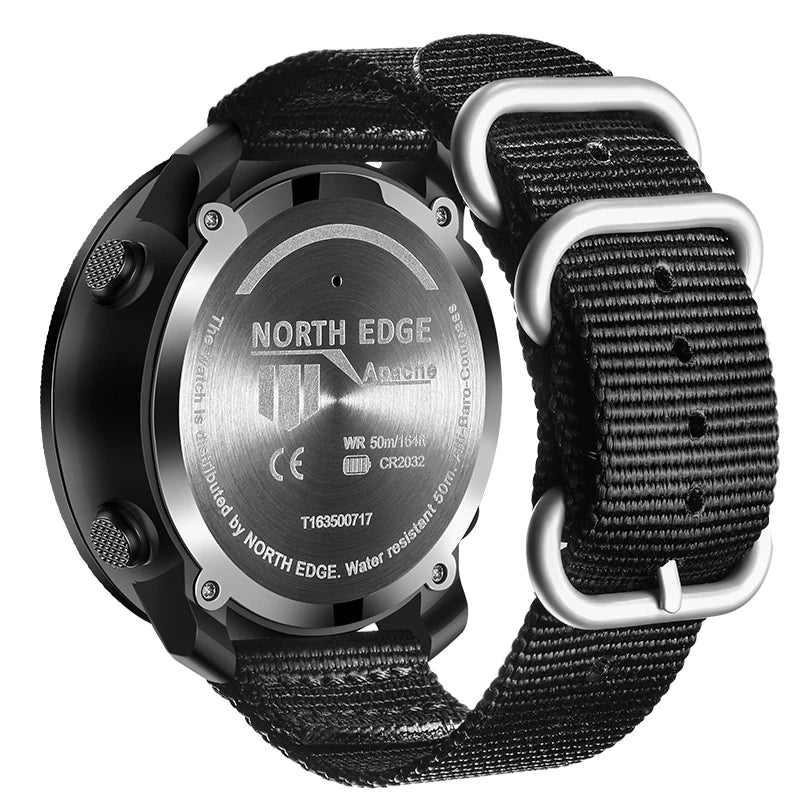 NORTH EDGE Reloj digital para hombre Digital Horas de trote, natación , tipo militar Altímetro Barómetro, brújula, a prueba de agua:50m