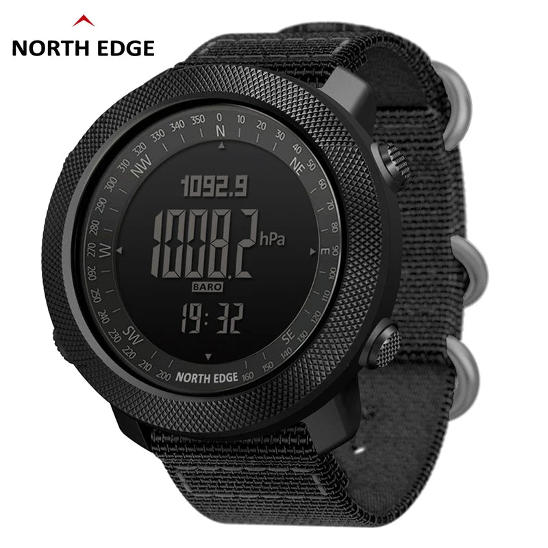 NORTH EDGE Reloj digital para hombre Digital Horas de trote, natación , tipo militar Altímetro Barómetro, brújula, a prueba de agua:50m