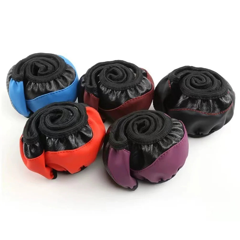 Funda para volante de coche transpirable y antideslizante de cuero sintético PU, apta para volantes de 38 cm, decoración para coche de fibra de carbono.