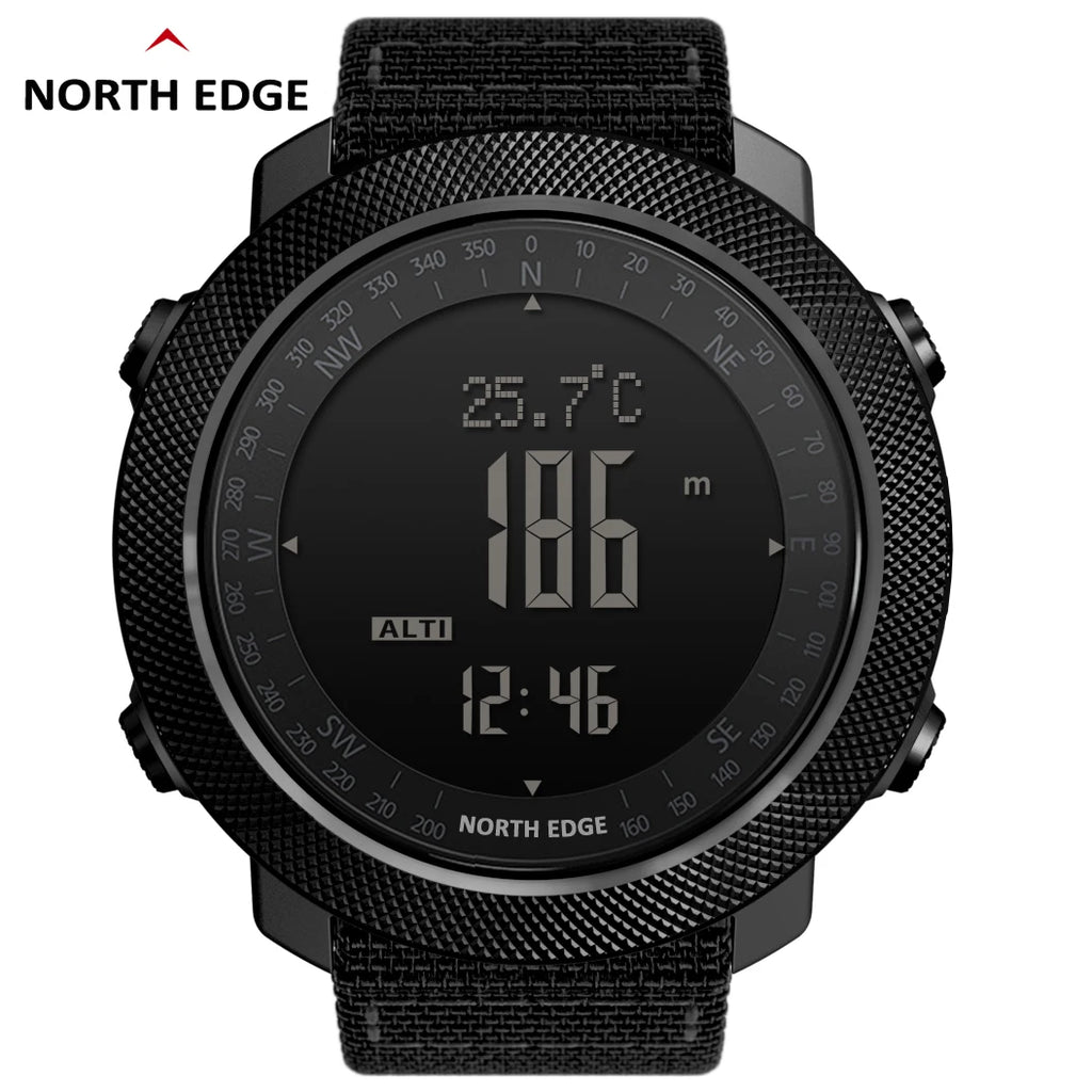 NORTH EDGE Reloj digital para hombre Digital Horas de trote, natación , tipo militar Altímetro Barómetro, brújula, a prueba de agua:50m