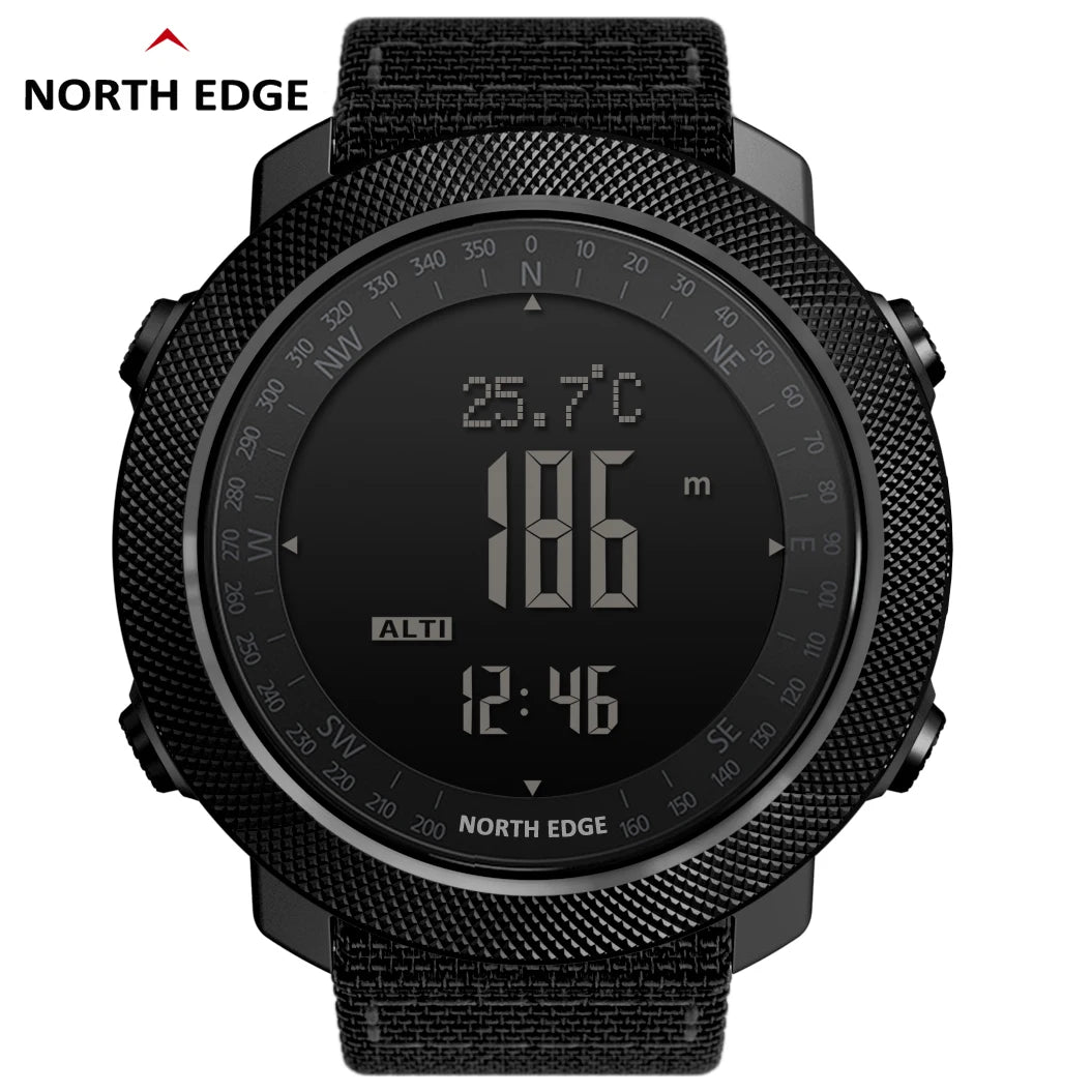 NORTH EDGE Reloj digital para hombre Digital Horas de trote, natación , tipo militar Altímetro Barómetro, brújula, a prueba de agua:50m