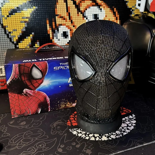 Casco de Spider-Man nuevo, la increíble máscara móvil, casco con control de anillo eléctrico, ojo luminoso, colección de cosplay, juguete para niños, regalo